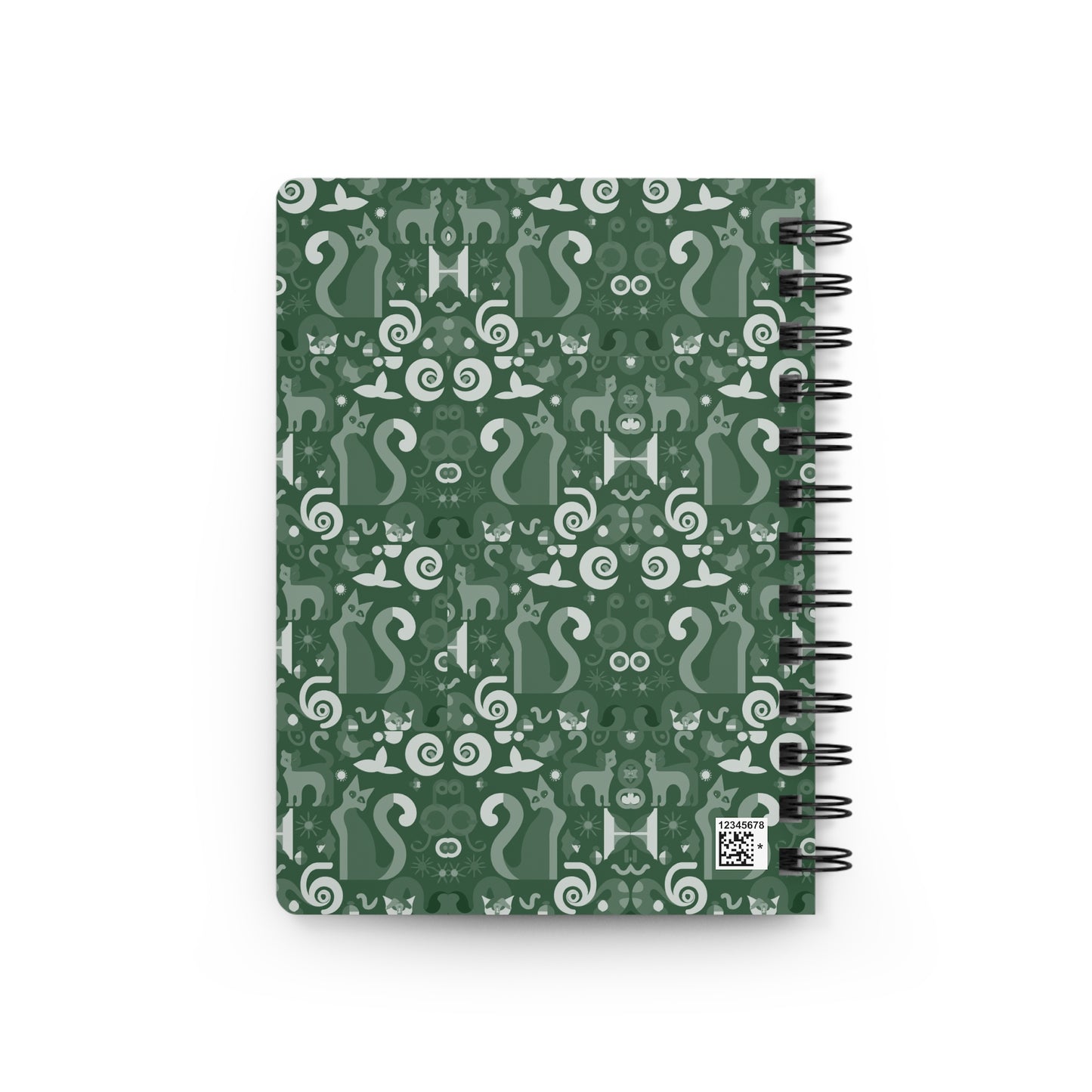 Purrfect Pattern in Green - Spiral Bound Journal