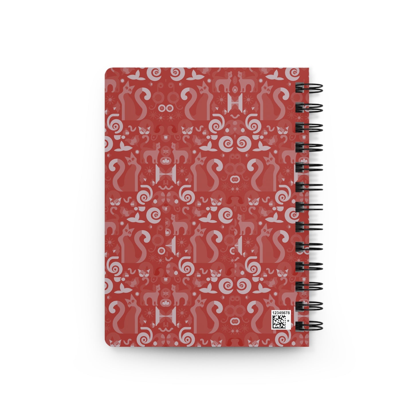 Purrfect Pattern in Cherry - Spiral Bound Journal