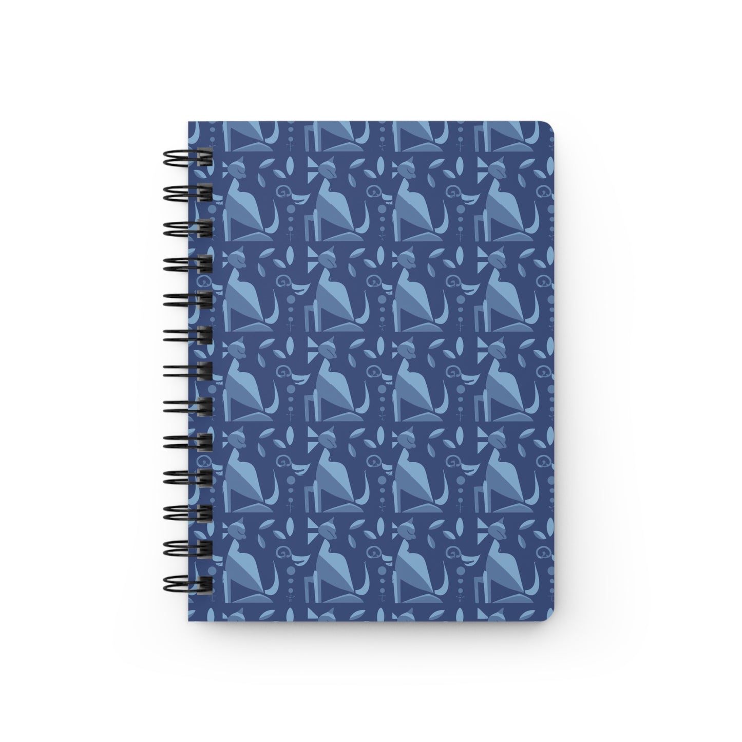 Whiskered Whimsy in Blue - Spiral Bound Journal