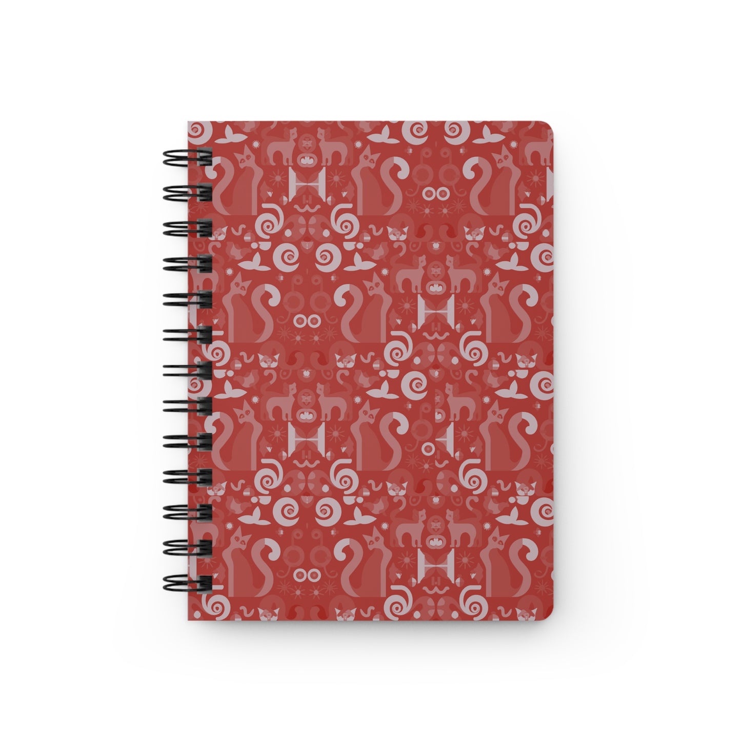 Purrfect Pattern in Cherry - Spiral Bound Journal
