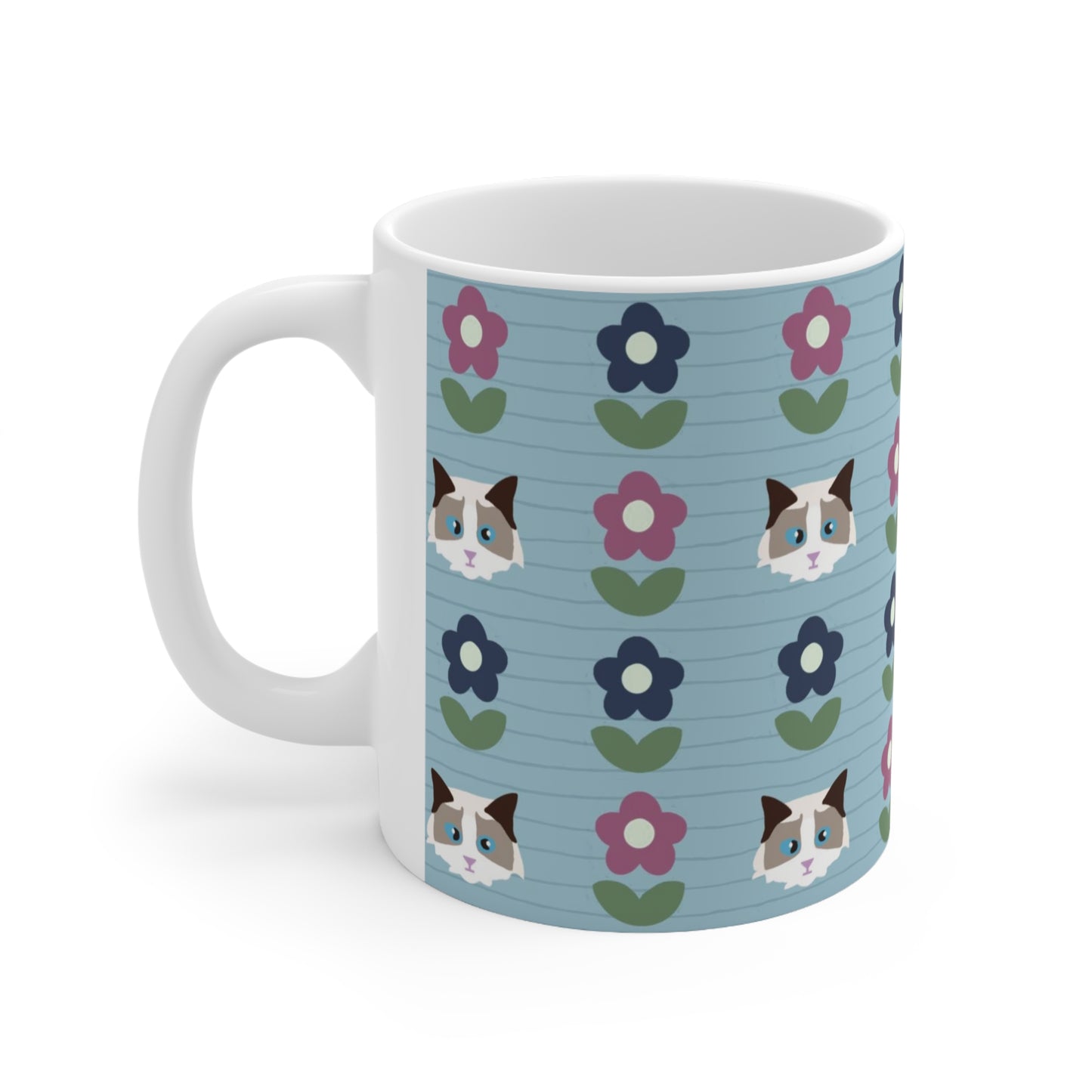 Paws and Petals (Cat Edition) - Ceramic Mug 11oz