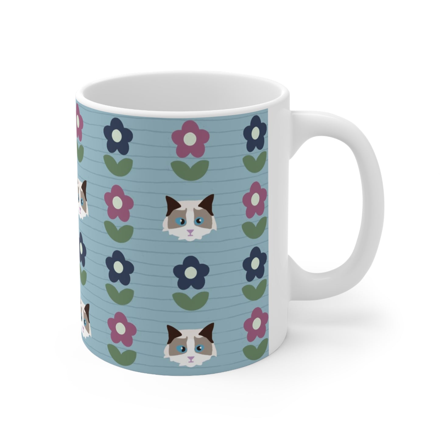 Paws and Petals (Cat Edition) - Ceramic Mug 11oz