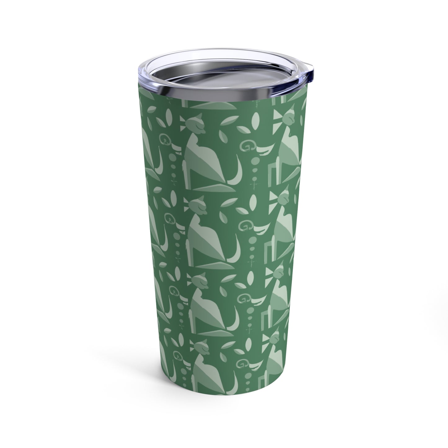 Whiskered Whimsy in Green - Tumbler 20oz