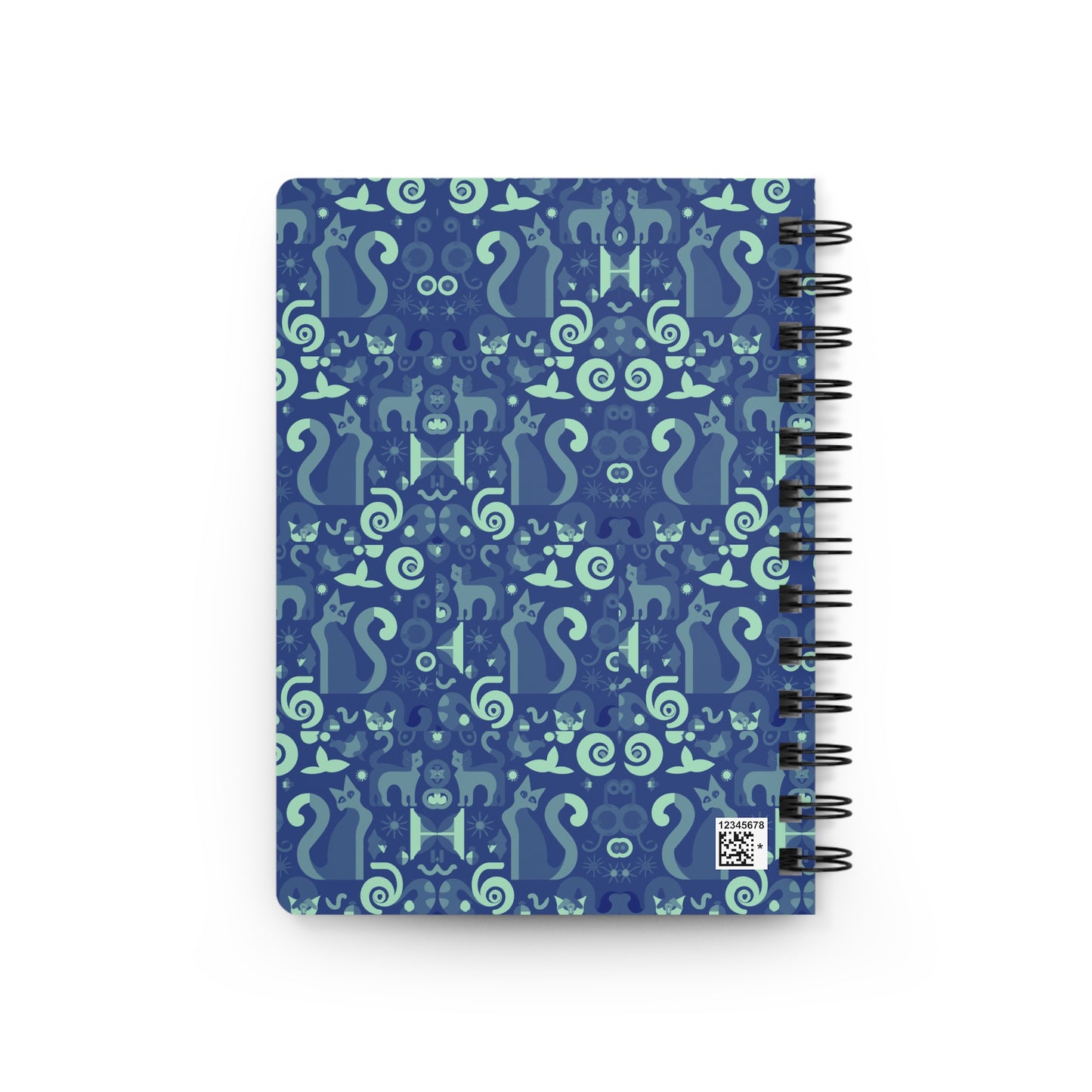 Purrfect Pattern in Blue  - Spiral Bound Journal