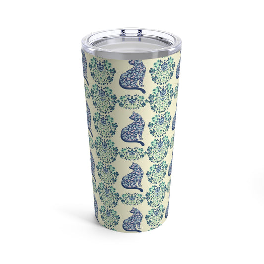 Floral Fusion (Cat Edition) - Tumbler 20oz