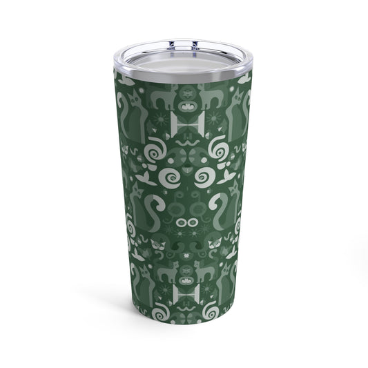 Purrfect Pattern in Green - Tumbler 20oz