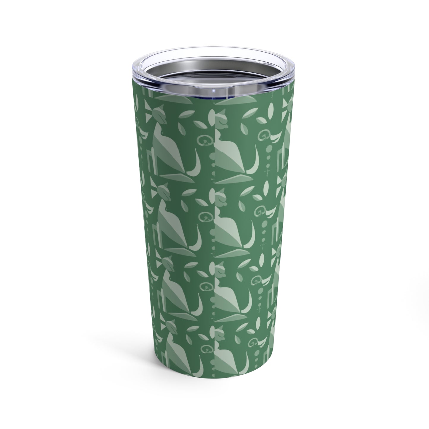 Whiskered Whimsy in Green - Tumbler 20oz