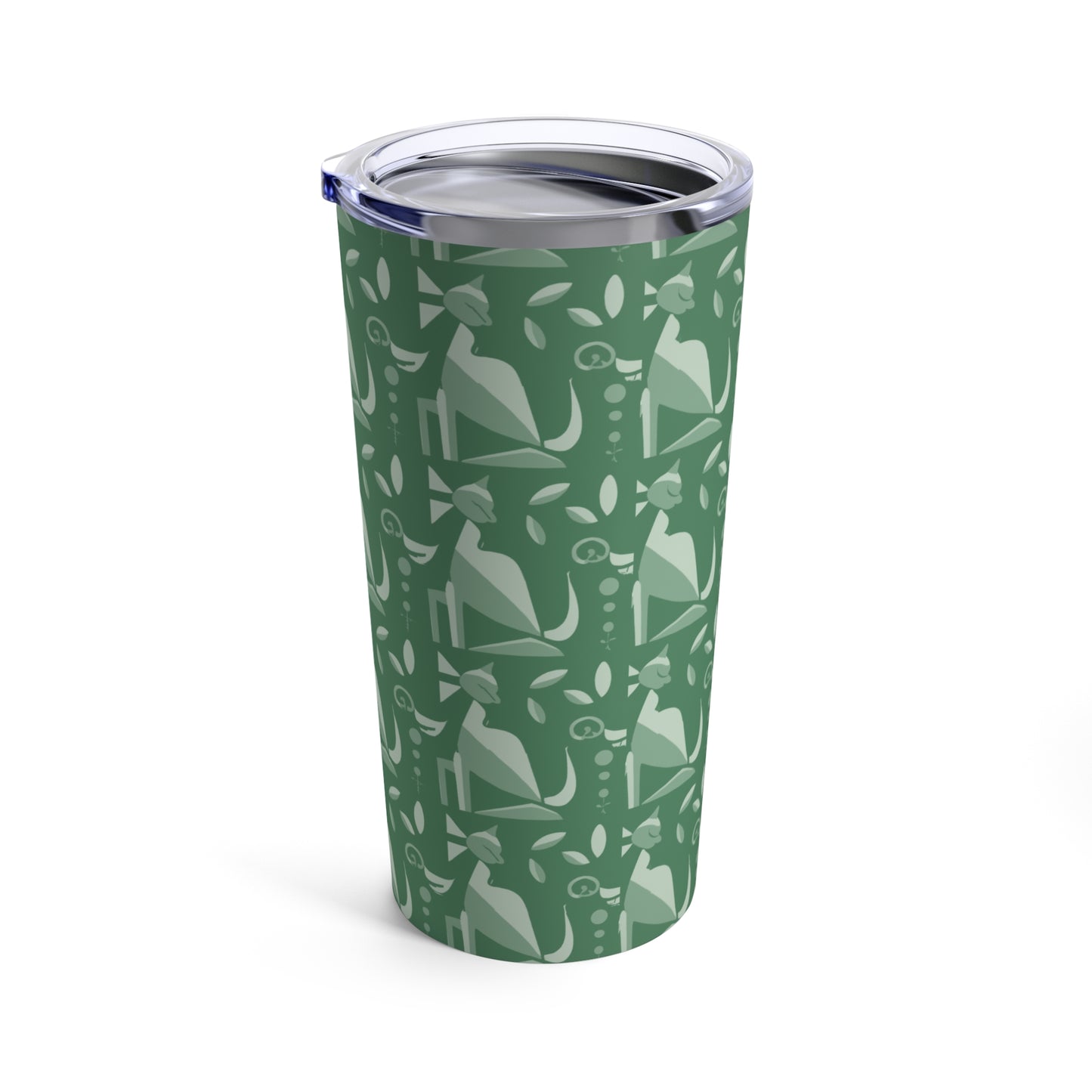 Whiskered Whimsy in Green - Tumbler 20oz