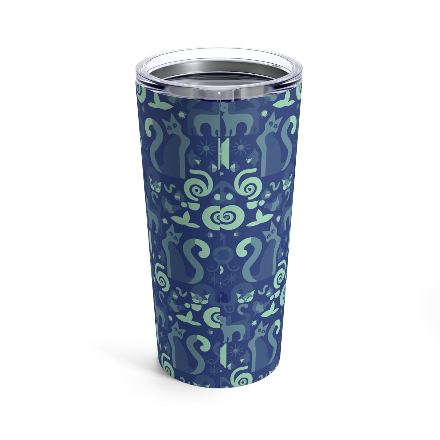 Purrfect Pattern in Blue - Tumbler 20oz