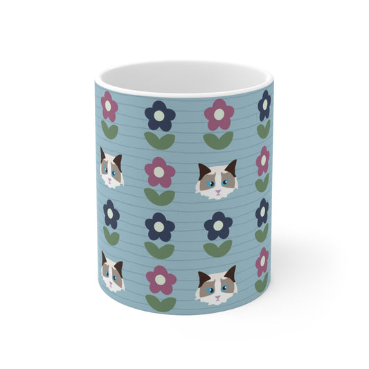 Paws and Petals (Cat Edition) - Ceramic Mug 11oz