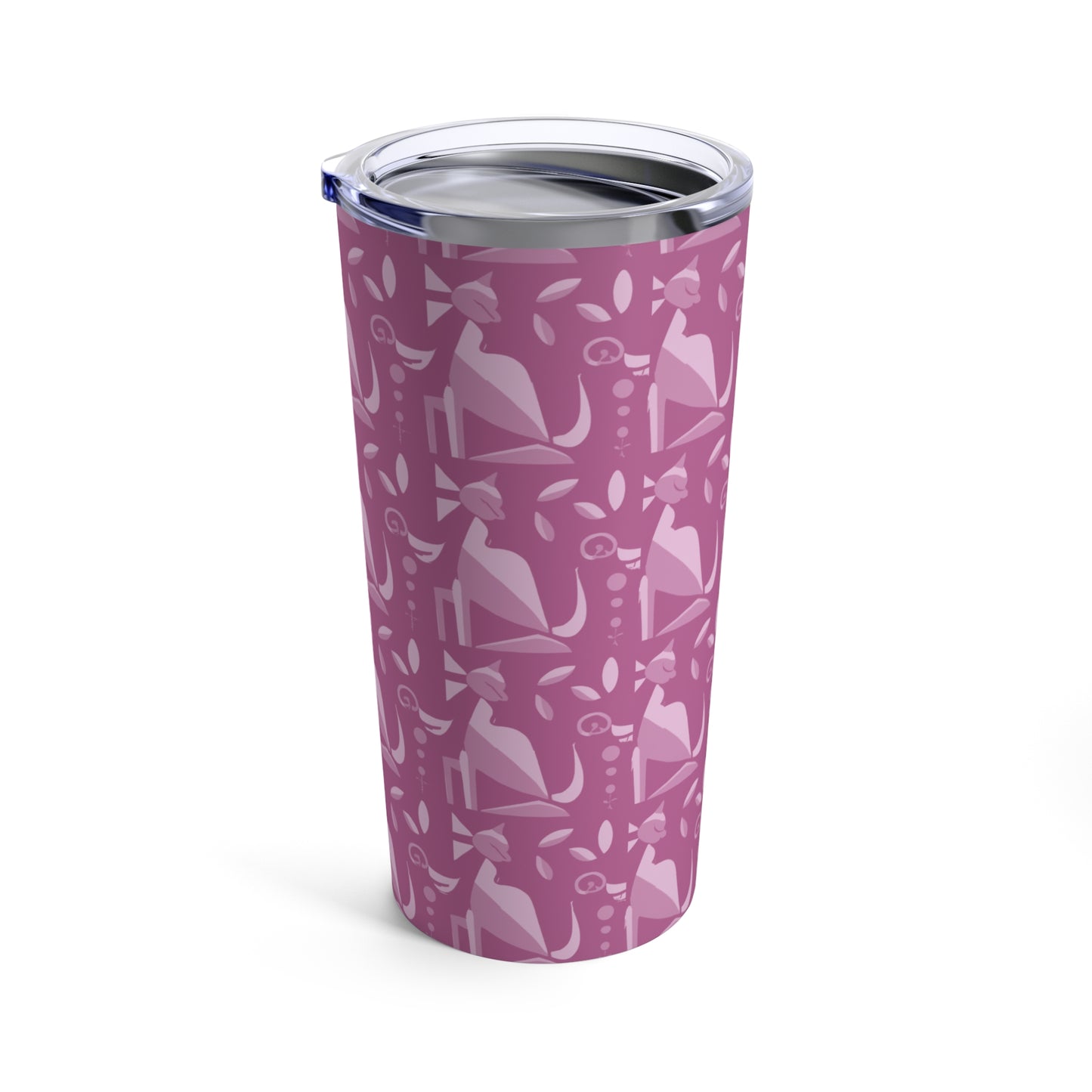 Whiskered Whimsy in Pink - Tumbler 20oz