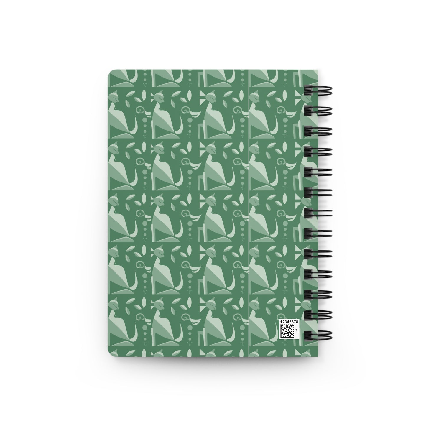 Whiskered Whimsy in Green  - Spiral Bound Journal