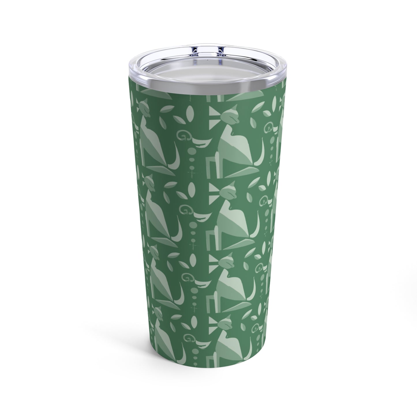 Whiskered Whimsy in Green - Tumbler 20oz