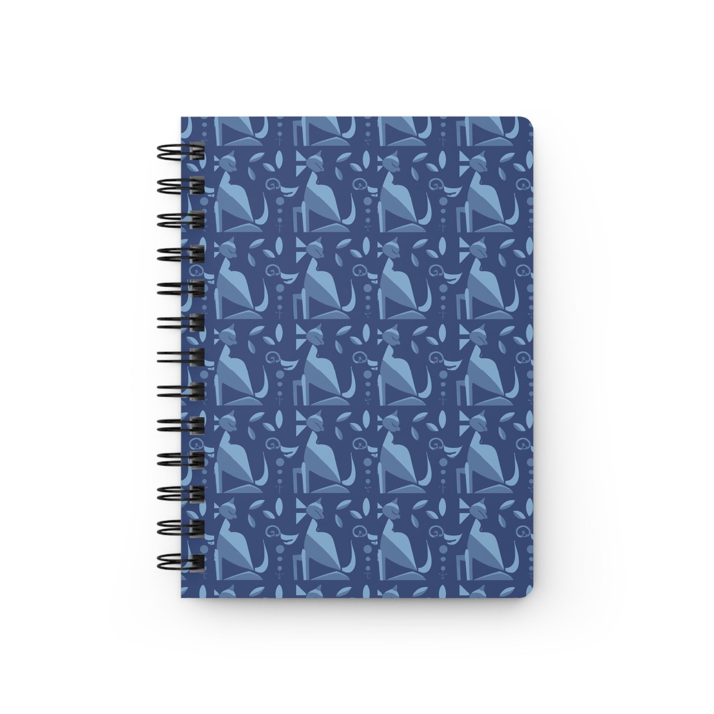 Whiskered Whimsy in Blue  - Spiral Bound Journal