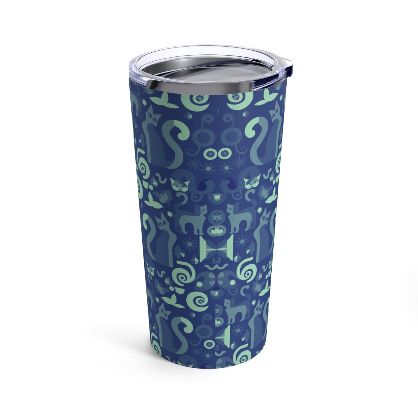 Purrfect Pattern in Blue - Tumbler 20oz