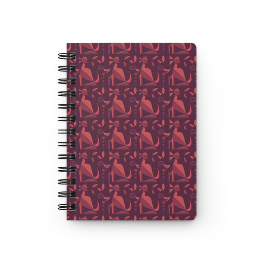 Whiskered Whimsy in Violet  - Spiral Bound Journal