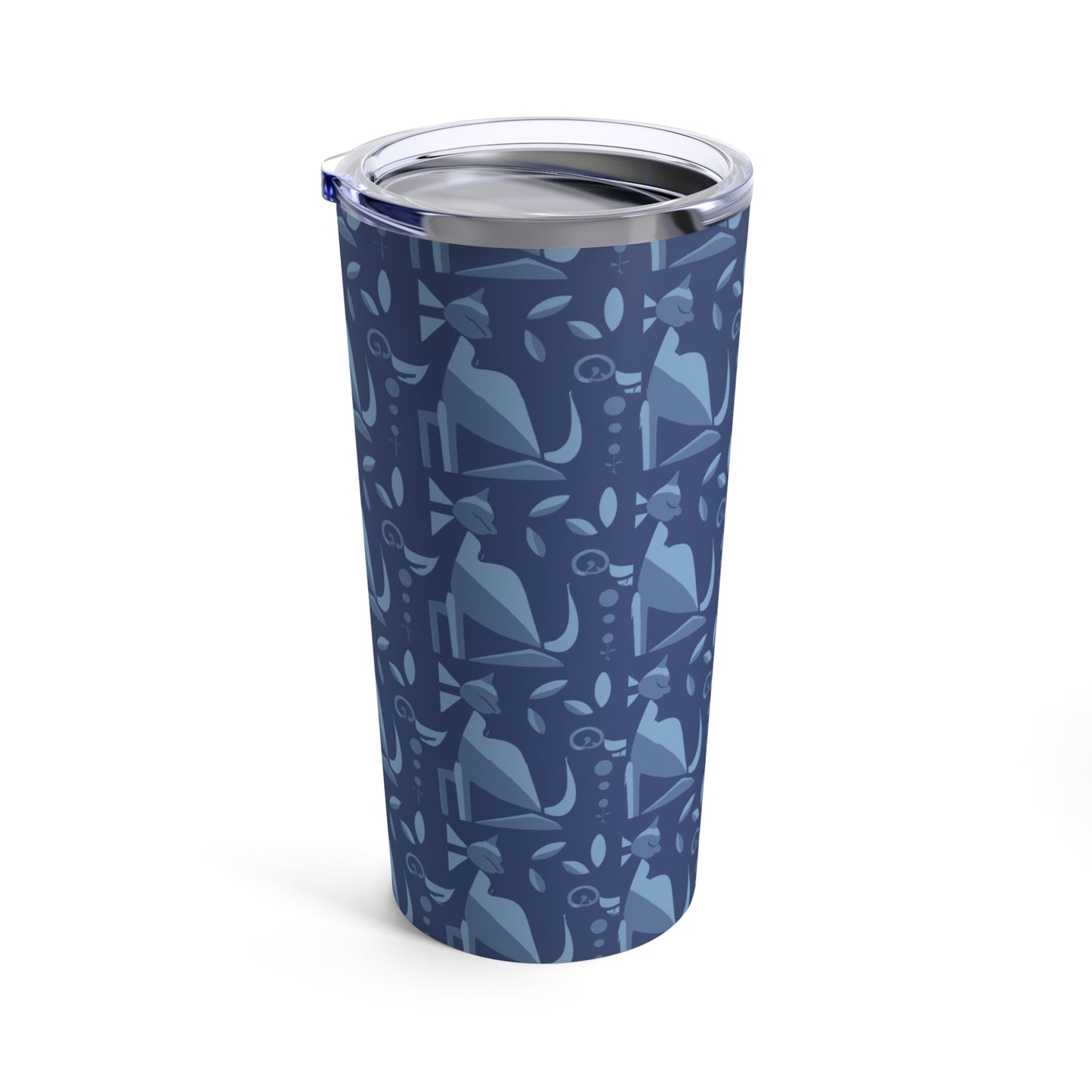 Whiskered Whimsy in Blue - Tumbler 20oz