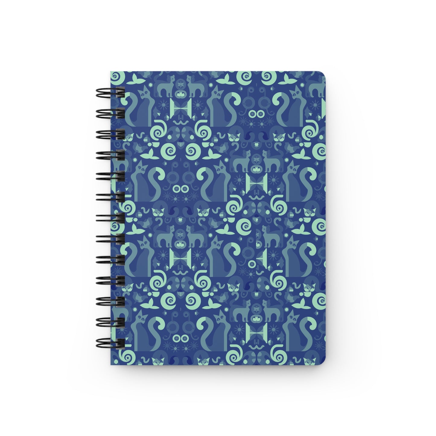 Purrfect Pattern in Blue  - Spiral Bound Journal