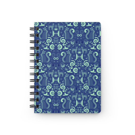 Purrfect Pattern in Blue  - Spiral Bound Journal